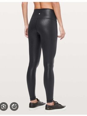 Lululemon Black shimmer High-Rise Wunder Under leggings